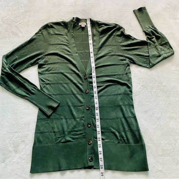Merona Womens Button Up V Neck Cardigan Sweater in Green Size M Medium - Picture 7 of 9